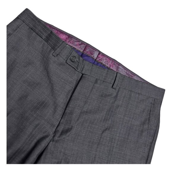 TED BAKER Wool Pleated Dress Pant Luxury Designer Business Casual Trousers 35x31 - Picture 4 of 7